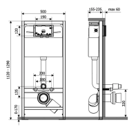 Инсталляция для унитаза VECONI FRAME500 1120х500х155 VF500 VECONI