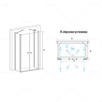 Душевой уголок RGW PA-47-1 (PA-04 + Z-060-1 + держатель) прямоугольный  120*100*185 040847120-011 профиль Хром стекло Прозрачное 5 мм RGW