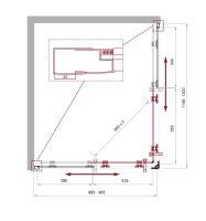 Душевой уголок прямоугольный UNO-195-AH-2-120/90-C-NERO 1200x900x1950 BelBagno