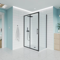 Душевой угол раздвижной E1-SP-B-13090-01-C9 1300х900x1950 Цвет профиля Чёрный матовый Стекло  Прозрачное Veconi