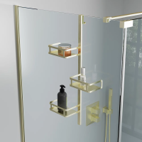 Полка для душевого ограждения золото брашинг 650x120x326 MD-G-C9 Veconi
