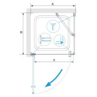 Душевой уголок RGW HO-034 квадратный  90* 90*195 35063499-11 профиль Хром стекло Прозрачное 8 мм RGW