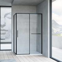 Душевой уголок квадратный/прямоугольный  Slim Soft VSR-1SS9010CLB 1000x900x2000 цвет черный стекло прозрачное Vincea