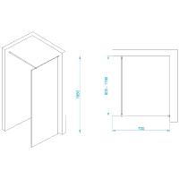 Перегородка для душа RGW WA-002B  70*195 35100207-14 профиль Чёрный стекло Прозрачное 6 мм RGW