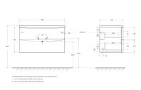 База под раковину подвесная с двумя выкатными ящиками ACQUA-900-2C-SO-CVG BelBagno