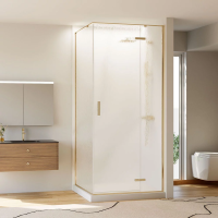 Душевой угол раздвижной прямоугольный RV073RG/R-80100-06-C4 800х1000х1950 Цвет профиля Золото брашинг Стекло Дождь Veconi