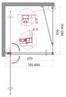Душевой уголок прямоугольный MARMI-AH-1-80/90-C-Cr 800x900x1950 BelBagno