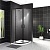 Душевой уголок радиальный UNO-195-R-2-90-C-NERO 900x900x1950 BelBagno